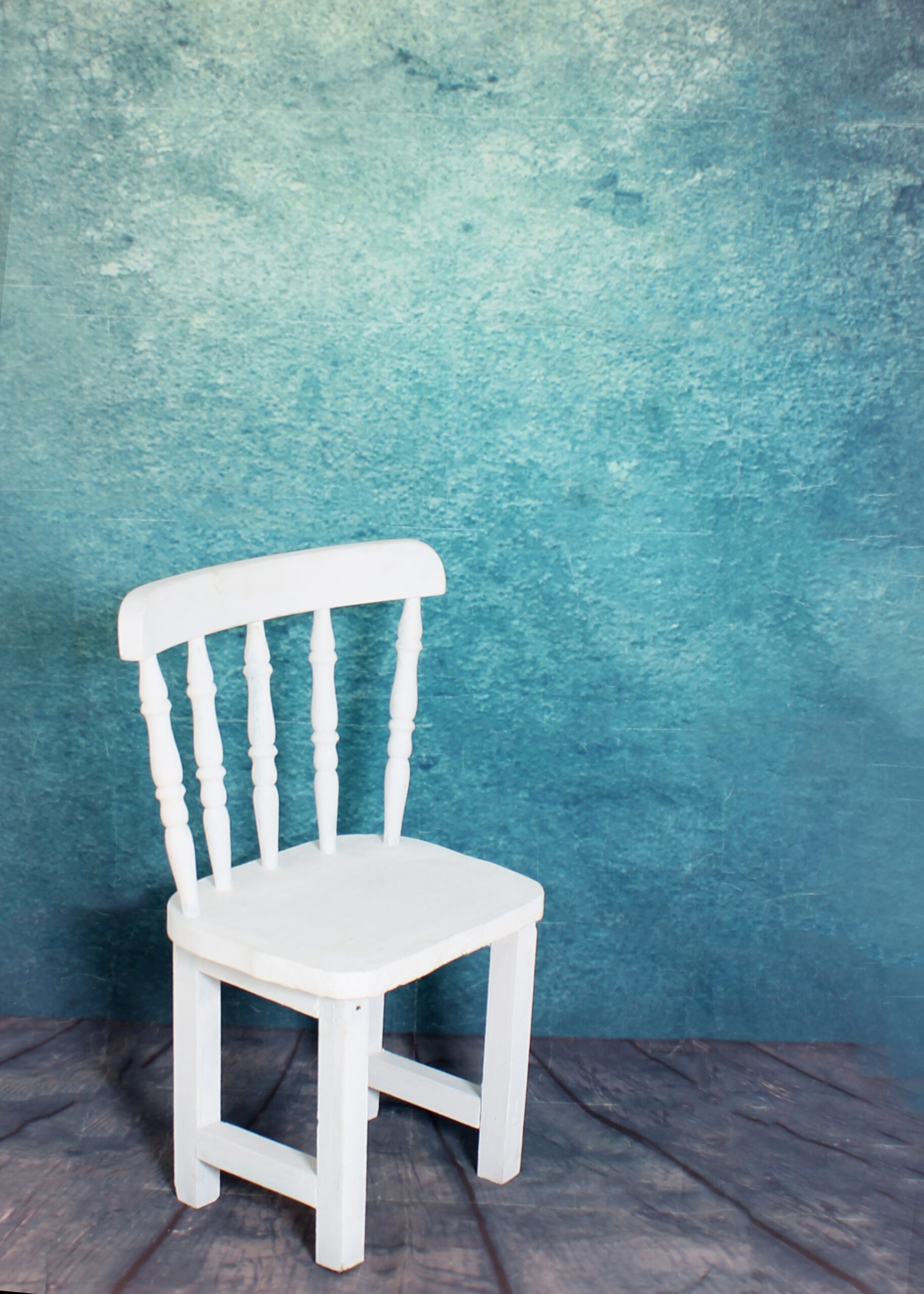 BACKDROP_Blue wall wooden floor with Prop